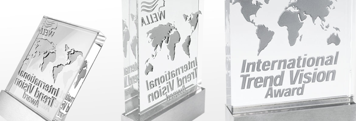 Contento Trophies & Awards aus Glas, sandgestrahlt & lackiert
